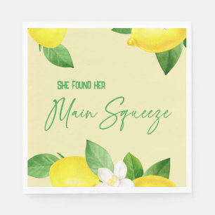 Serviette En Papier Serre Principale Élégant Citron Jaune Douche