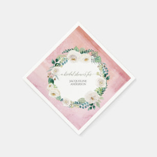 Serviette En Papier Serre rose Rose d'albâtre rustique Folio