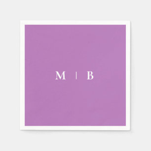 Serviette En Papier Serrer simple orchidée et blanc monogramme serviet