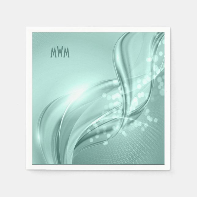 Serviette En Papier Serrl personnalisé Menthe verte Motif Cocktail  Na (Devant)