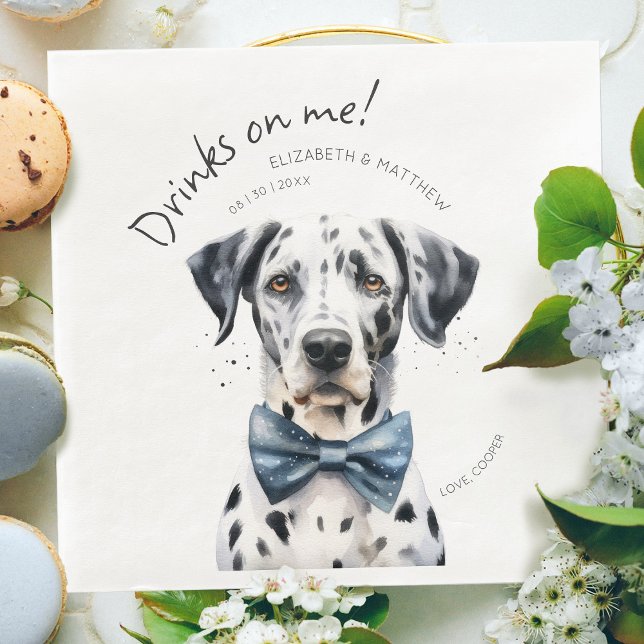 Serviette En Papier Serveur dalmate joueur Aquarelle Personnalisable (Créateur téléchargé)