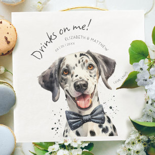 Serviette En Papier Serveur Dalmatien joueur Aquarelle Personnalisable