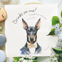Serveur Doberman Élégant Aquarelle Personnalisable