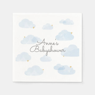 Serviette En Papier Serveurs de bébés shower nuages bleu clair