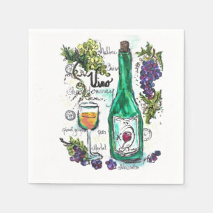 Serviette En Papier Serviette à cocktails - Vin et fromage