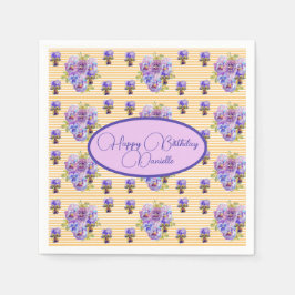 Serviette En Papier Serviette à fleurs chic Shabby Jaune