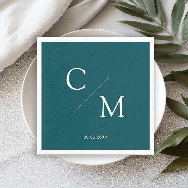 Serviette En Papier Serviette à monogramme élégant simple (Créateur téléchargé)