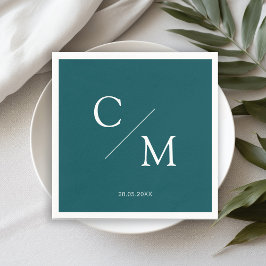 Serviette En Papier Serviette à monogramme élégant simple