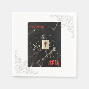Serviette En Papier serviette asiatique en mahjong avec le Dragon Roug