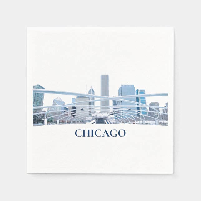 Serviette En Papier Serviette de cocktail de Chicago (Devant)