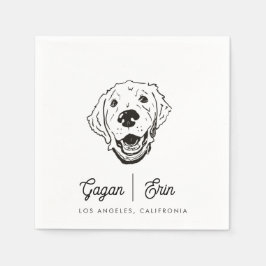 Serviette En Papier Serviette de cocktail de mariage Golden Retriever