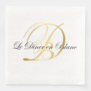 Serviette En Papier Serviette de dîner monogramme pour Diner en Blanc