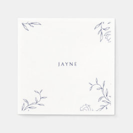 Serviette En Papier Serviette de douche botanique neutre bleu marine e