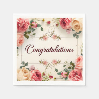Serviette En Papier Serviette de félicitations de mariage