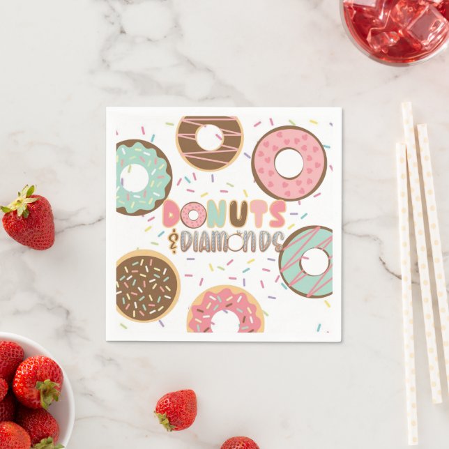 Serviette En Papier Serviette de fête de fiançailles Donuts & Diamonds (En situation)