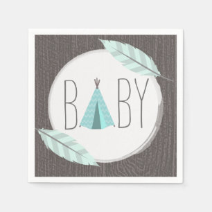 Serviette En Papier Serviette de papier de baby shower de Tipi de