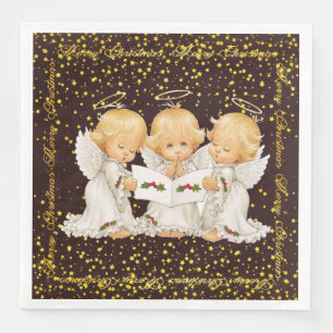 Serviette En Papier Serviette de papier de Caroling de dîner mignon