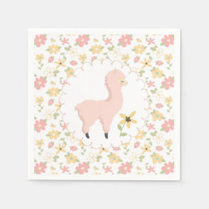Serviette En Papier Serviette de papier de petit lama rose