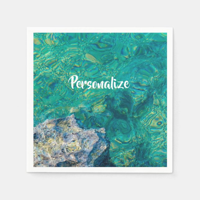 Serviette En Papier serviette d'eau de mer turquoise (Devant)