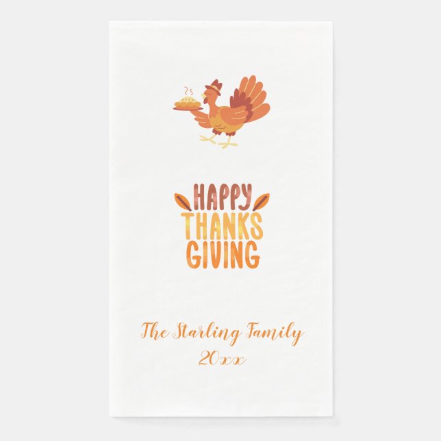 Serviette En Papier Serviette d'invité Thanksgiving personnalisable. (Devant)