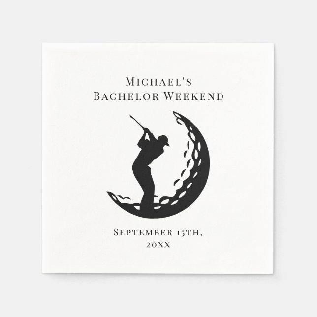 Serviette En Papier Serviette personnalisée | Bachelor Golf Week-end (Devant)