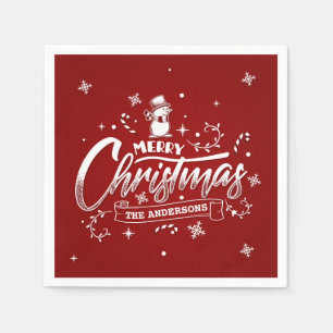 Serviette En Papier Serviette personnalisée simple de Noël   de