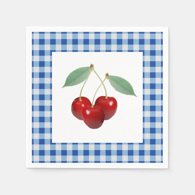 Serviette En Papier Serviette Retro Cerises Napkin (Devant)