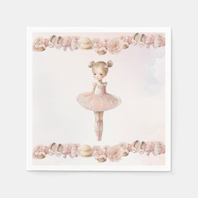 Serviette En Papier Serviette rose Ballerina (Devant)