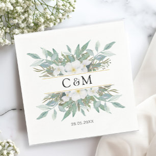 Serviette En Papier Serviette simple et élégante d'eucalyptus