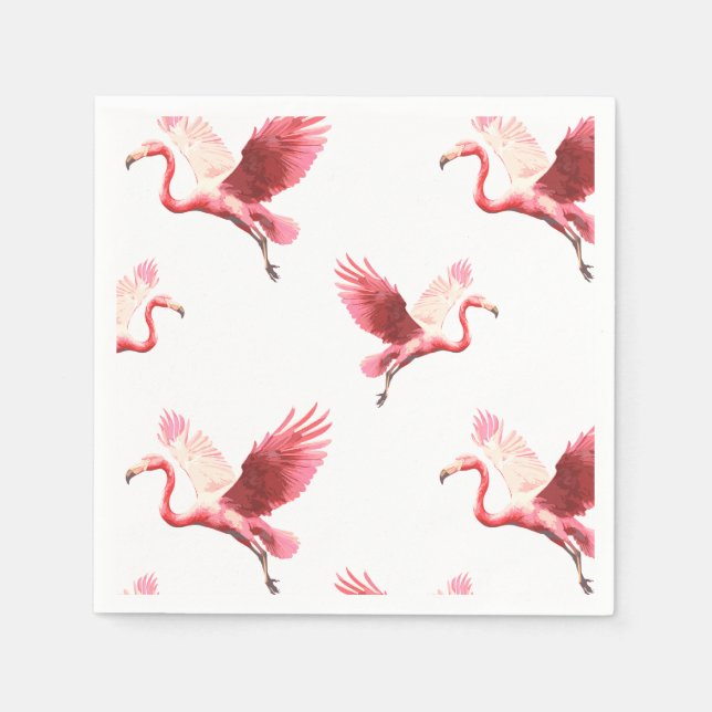 Serviette En Papier Serviettes à cocktails Fanny Flamant rose (Devant)