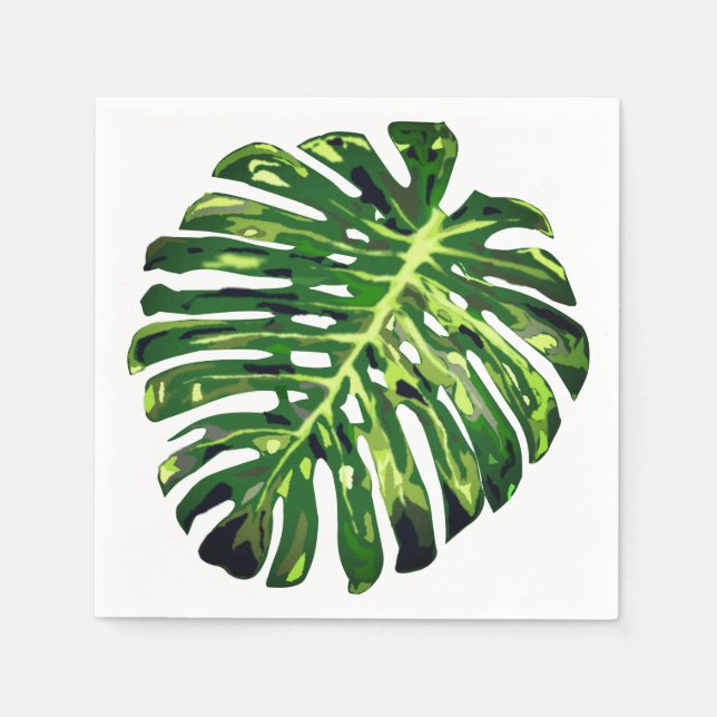 Serviette En Papier Serviettes à feuilles tropicales (Devant)