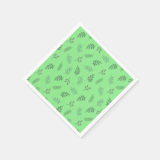 Serviette En Papier Serviettes à la feuille verte - Revêtement botaniq (Coin)
