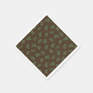 Serviette En Papier Serviettes à la feuille verte - Revêtement botaniq