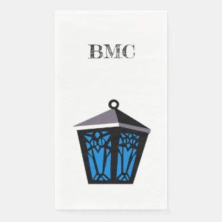 Serviette En Papier Serviettes à lanterne chouette bleu clair