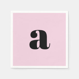 Serviette En Papier Serviettes à monogramme rose moderne