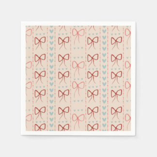 Serviette En Papier Serviettes à rubans délicats et coeurs