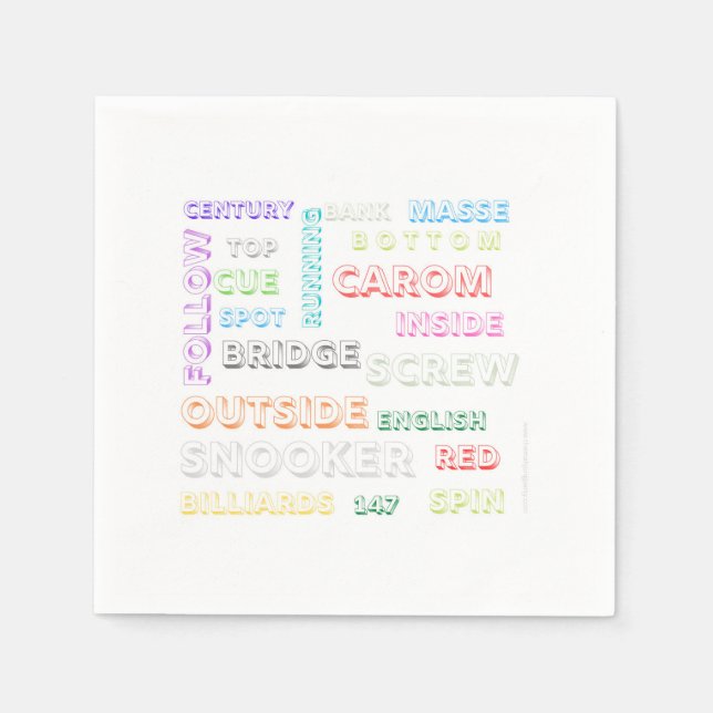 Serviette En Papier Serviettes à thème Snooker (Devant)