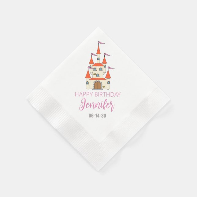 Serviette En Papier Serviettes anniversaire thème Château Princesse (Coin)
