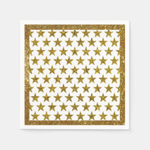 Serviette En Papier Serviettes aux étoiles pailletées or