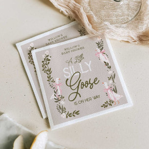 Serviette En Papier Serviettes Baby shower fille rose oie soie