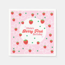 Serviettes Berry premier anniversaire