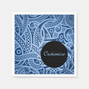 Serviette En Papier Serviettes bleues géniales personnalisées de mot