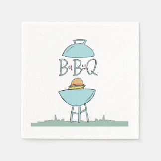 Serviette En Papier Serviettes Blue Baby BBQ