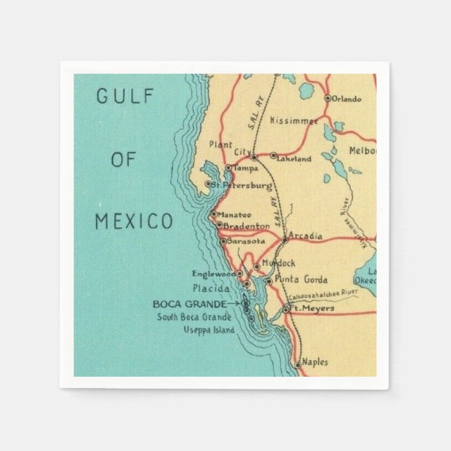 Serviette En Papier Serviettes Boca Grande Useppa Floride (Devant)