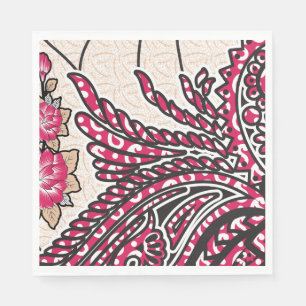 Serviette En Papier Serviettes Boho Paisley Chic de fête florale ros