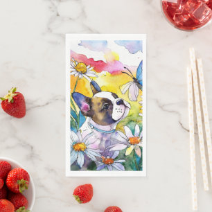 Serviette En Papier Serviettes Bouledogue Français