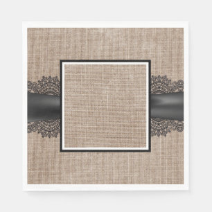 Serviette En Papier Serviettes Burlap, Lin et dentelle