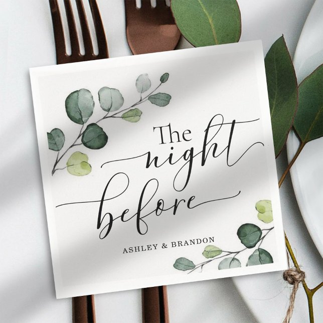 Serviette En Papier Serviettes Calligraphiées La Nuit Avant (Créateur téléchargé)