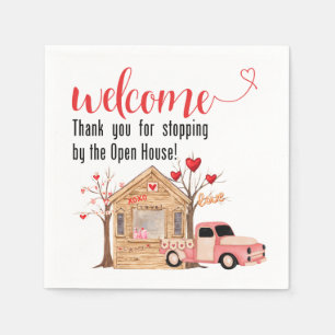 Serviette En Papier Serviettes carrés - Camion Valentines Open House