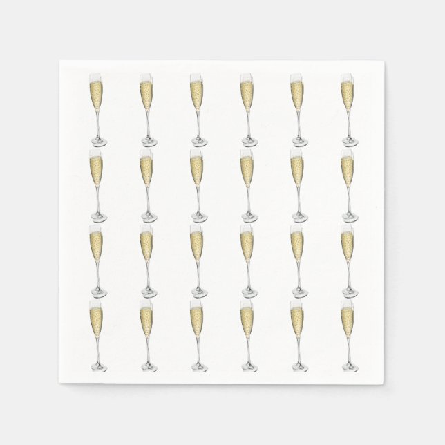 Serviette En Papier Serviettes Champagne Hearts (Devant)